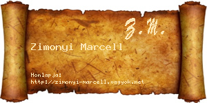 Zimonyi Marcell névjegykártya